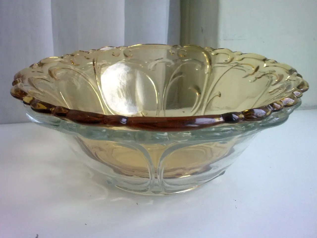 Billede 6 - 1920r replica dansk hygge glasskål i GUL d