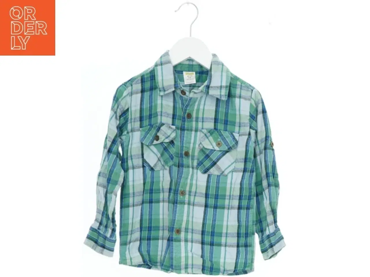 Billede 1 - Grøn og blå ternet skjorte med lange ærmer fra Friends (str. 110)