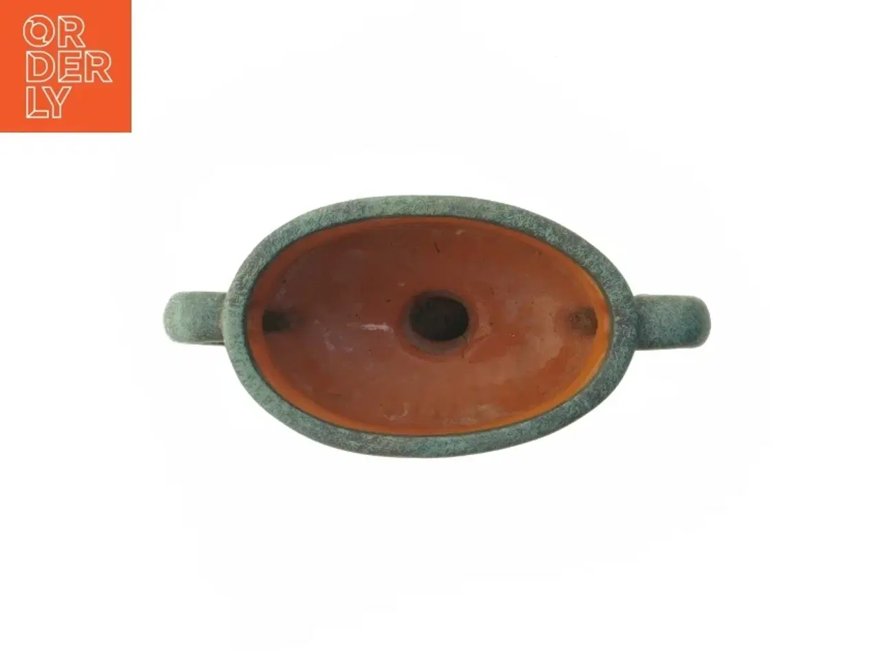 Billede 4 - Grøn dekorativ skål / vase (str. 11x24 cm)