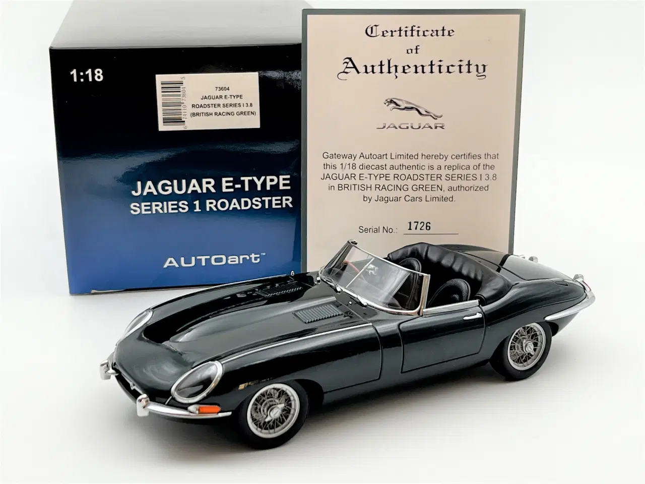 Billede 1 - AUTOart - 1961 Jaguar E-Type Roadster 3,8 - 1:18