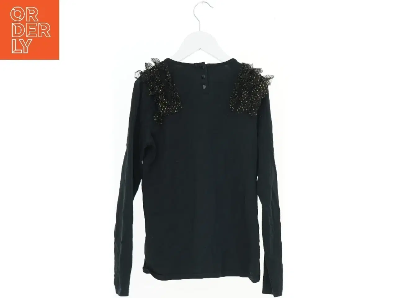 Billede 2 - Sort bluse med blonder fra Name It (str. 152)