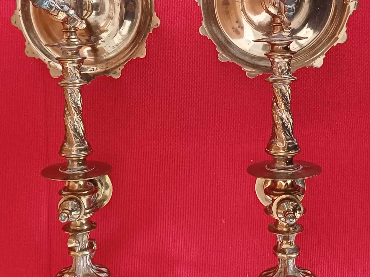 Billede 2 - Antik lyseholder i messing