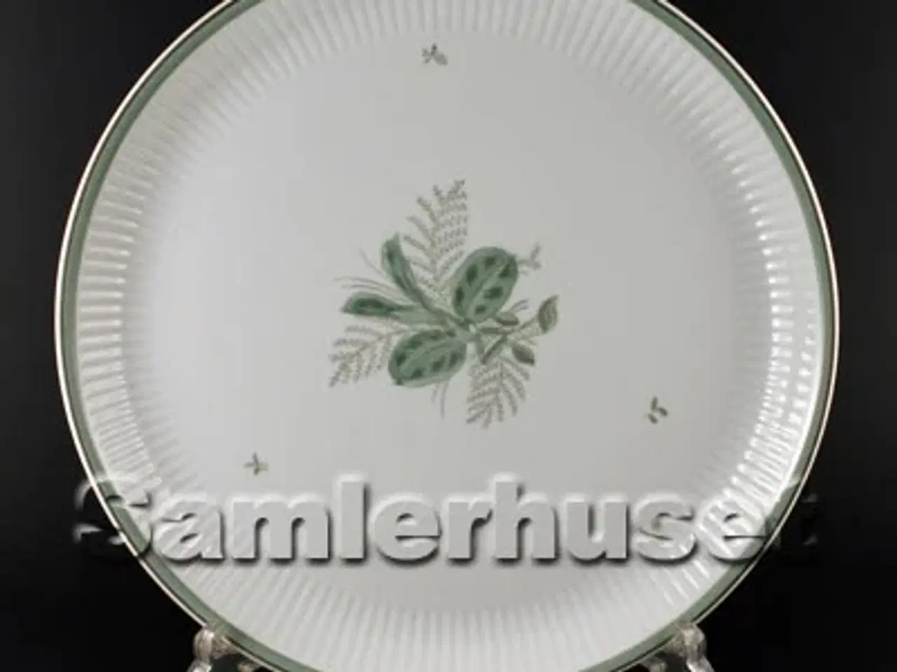 Billede 1 - Grøn Melodi Kagefad Rundt 25 cm.