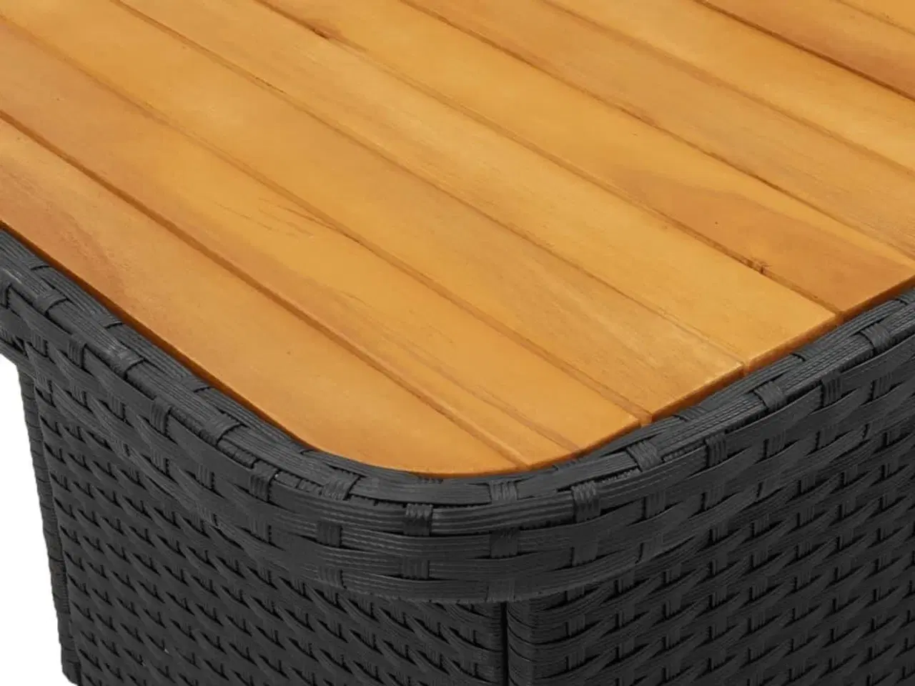 Billede 9 - Havebord 80x80x71 cm polyrattan og akacietræ sort