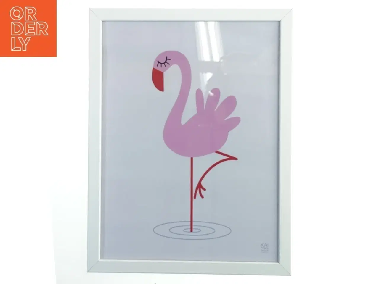 Billede 1 - Indrammet Flamingo-print fra KAI (str. 43x33 cm)