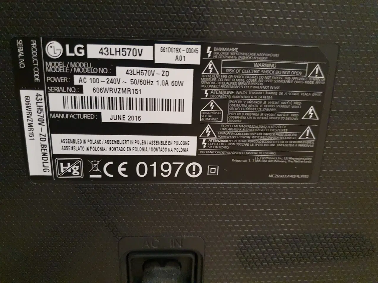 Billede 2 - 43 Tommer LG fjernsyn med fjernbetjening