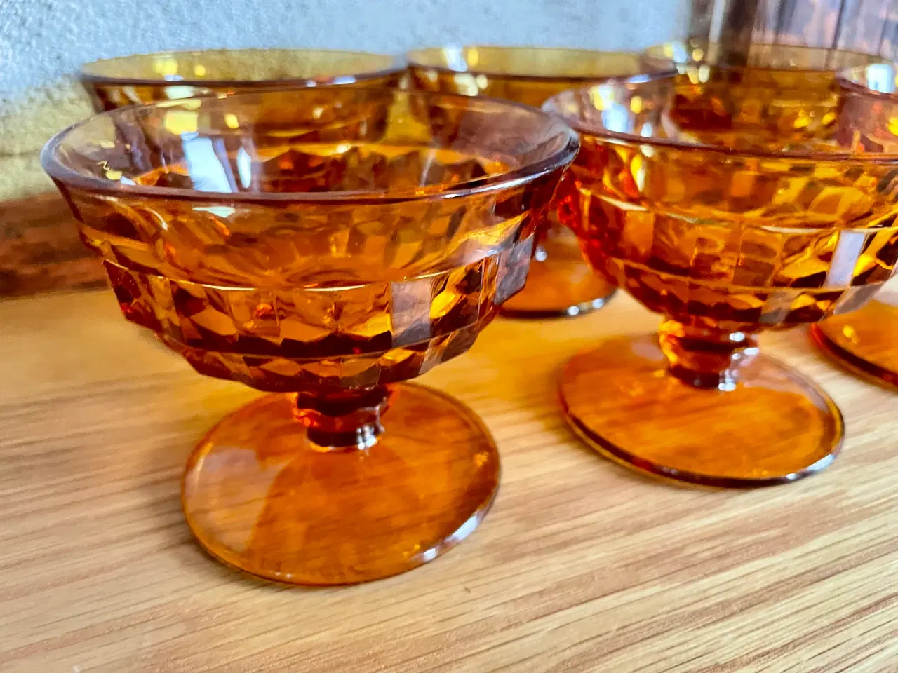 Billede 4 - Dessert glas 6stk. rav farvet