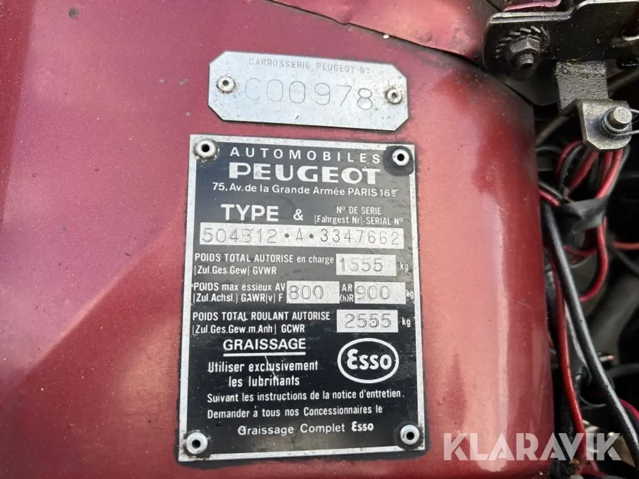 Billede 5 - Veteranbil Peugeot 504 2,0 pininifarina 103HK cabriolet