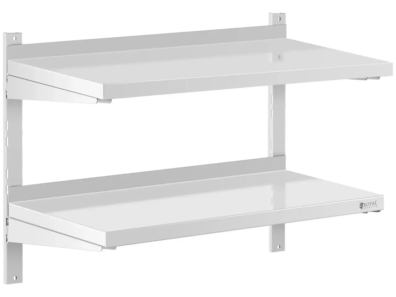 Billede 1 - Væghylde i rustfrit stål – dobbeltmodel – 80x40cm