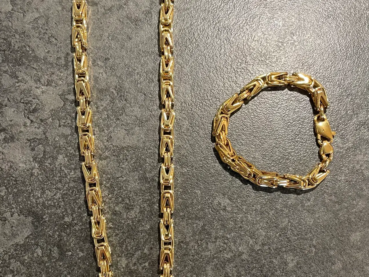 Billede 6 - 8mm goldfilled firkantet kongekæde 