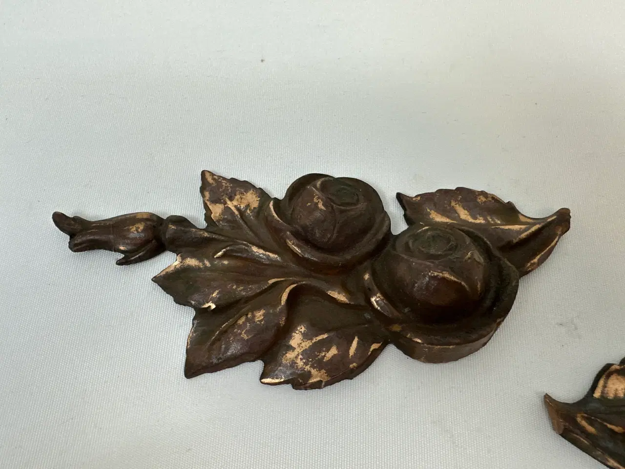 Billede 3 - 2 stk. vintage rose ornamenter I kobber