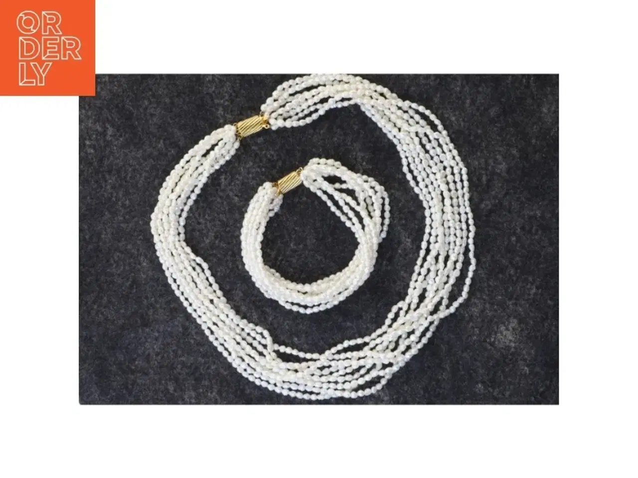 Billede 1 - Perlehalskæde samt armbånd fra Luperla (str. Halskæde, 50 cm, armbånd 24 cm)