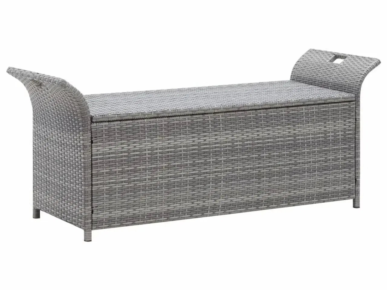 Billede 3 - Opbevaringsbænk med hynde 138 cm polyrattan grå