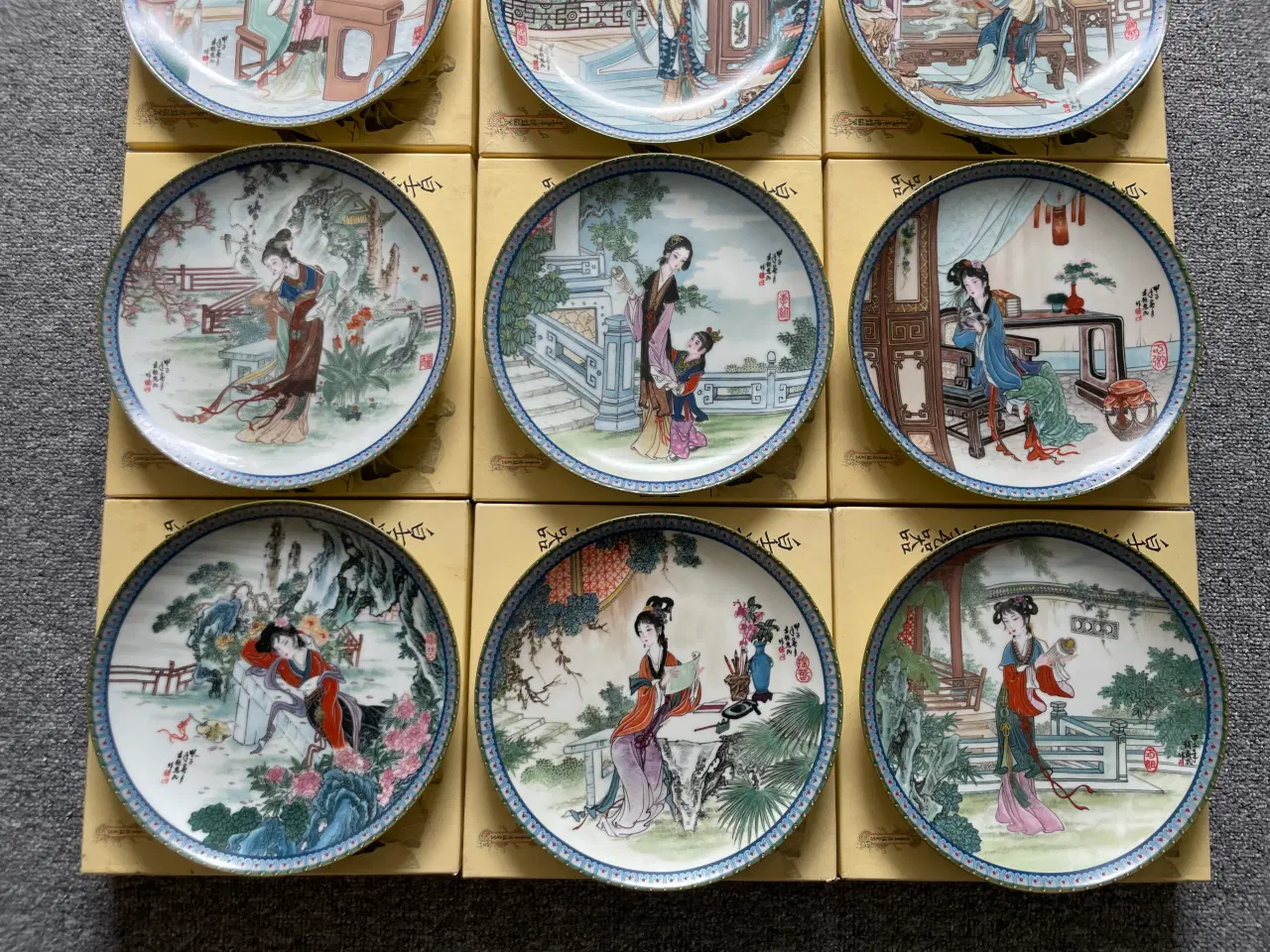 Billede 4 - Kinesiske platter, håndmalet, 12 stk.