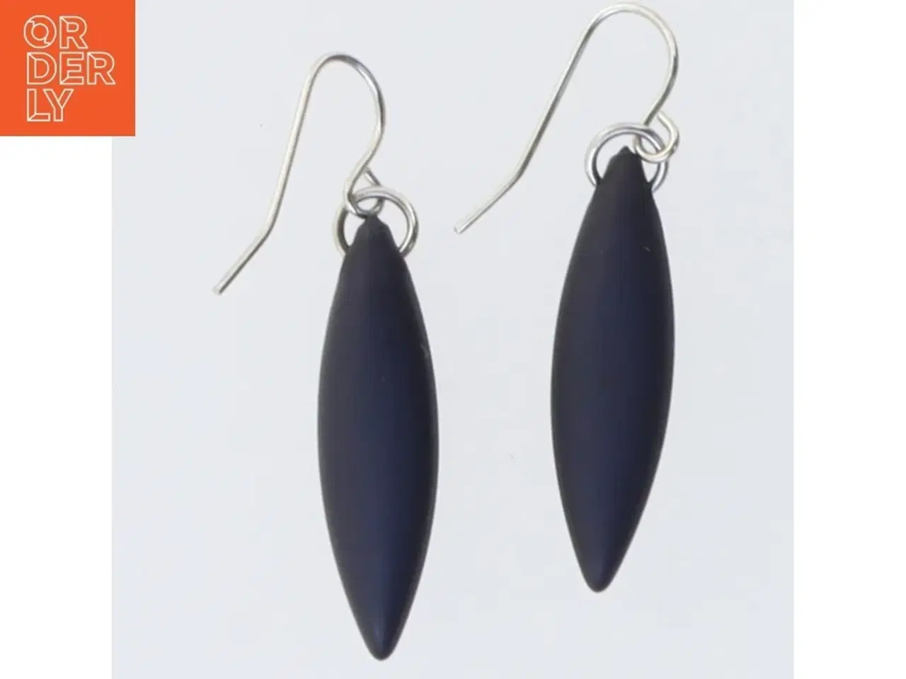 Billede 1 - Øreringe i mørkeblå (str. 3 cm)