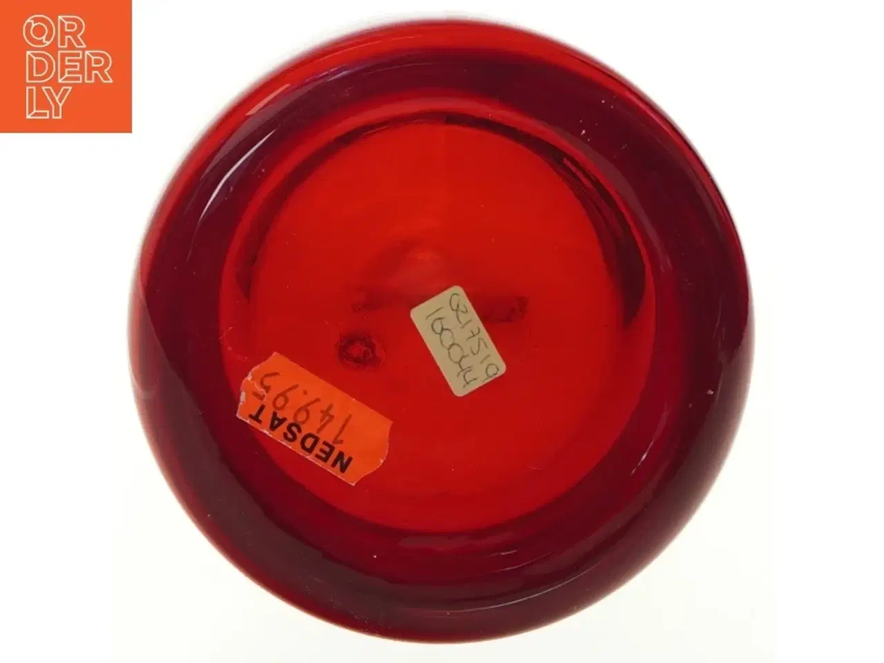 Billede 2 - Rød glasvase (str. H. 30 cm)