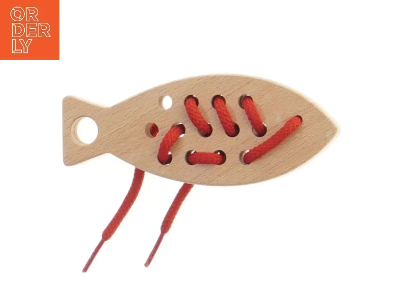 Billede 1 - Læringslegetøj i træ formet som en fisk (str. 15,5 cm)