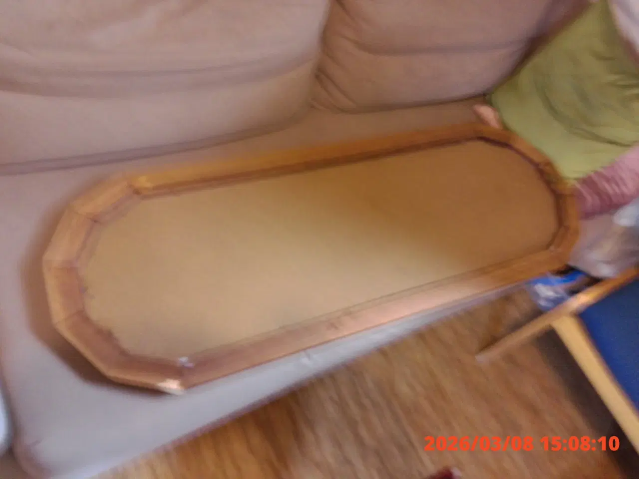 Billede 3 - Rektangulært spejl med facetslebet glas 