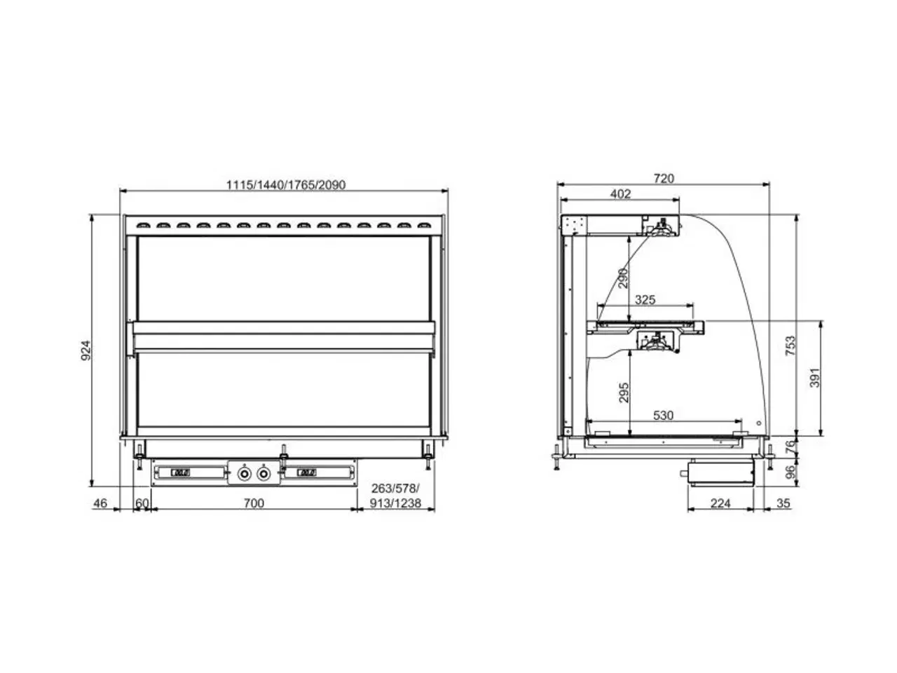 Billede 2 - Varmemontre keramisk display væg model – 4/1 GN