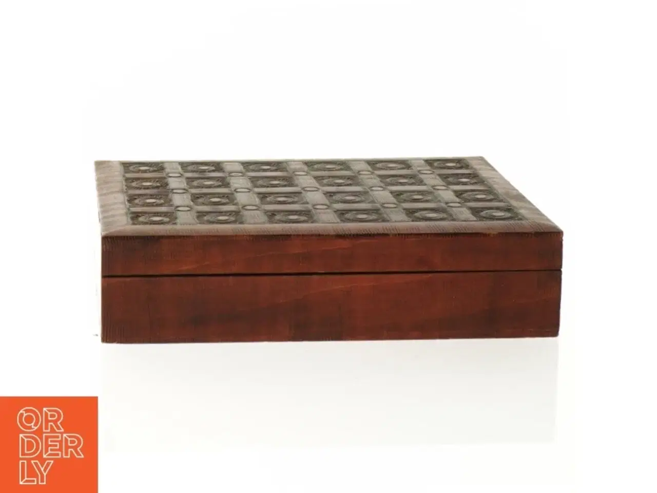 Billede 6 - Ornamenteret Træ æske med 2 rum (str. 16 x 12 x 4 cm)
