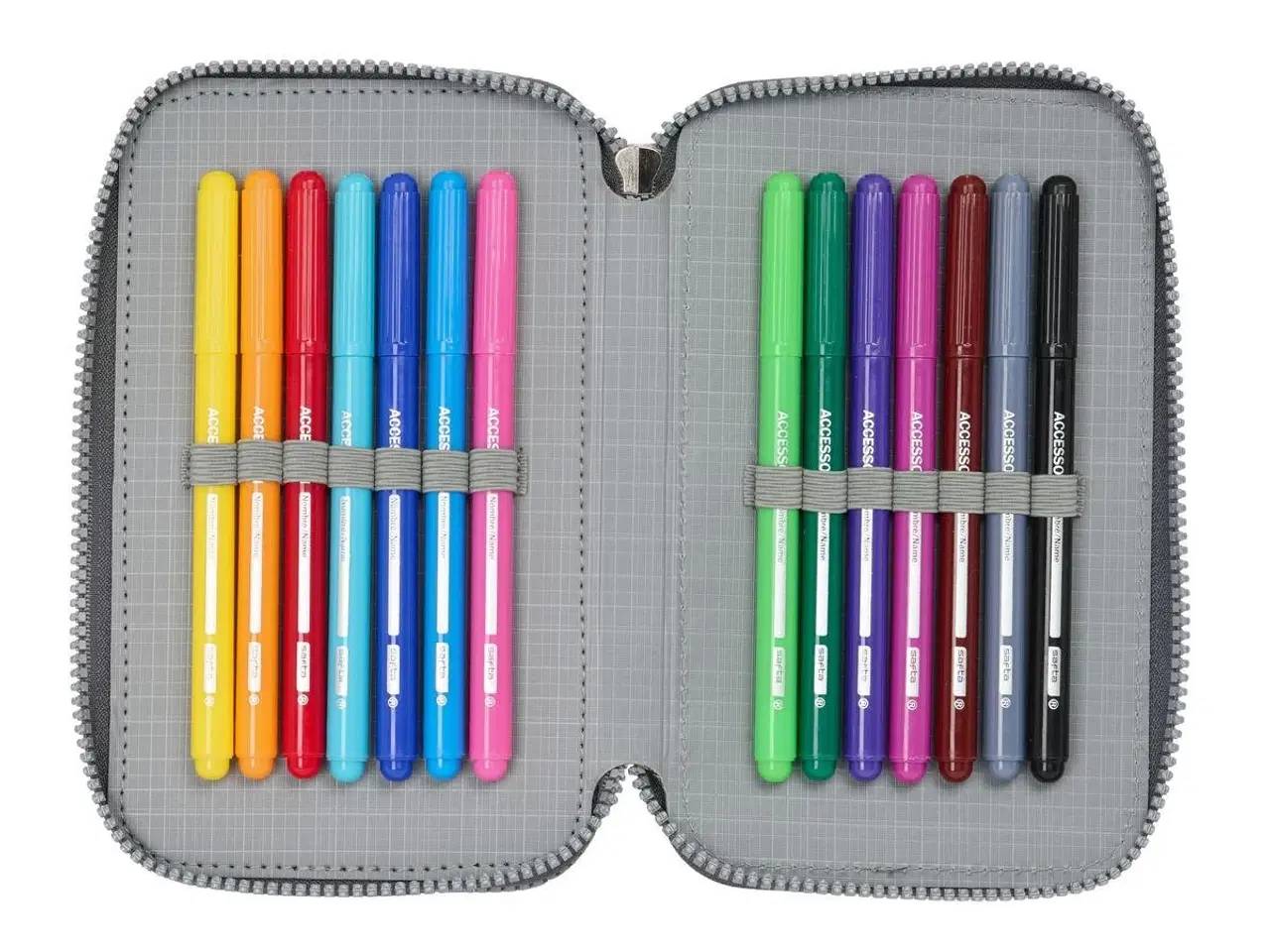 Billede 3 - Penalhus Real Madrid C.F. - grå, 37 dele (12,5 × 19,5 × 5,5 cm)