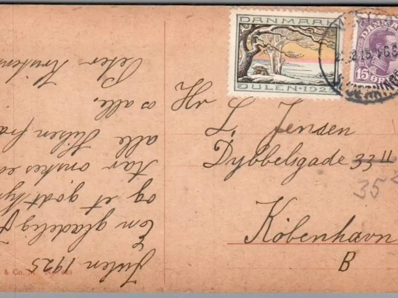 Billede 1 - Julemærke 1925 på Postkort