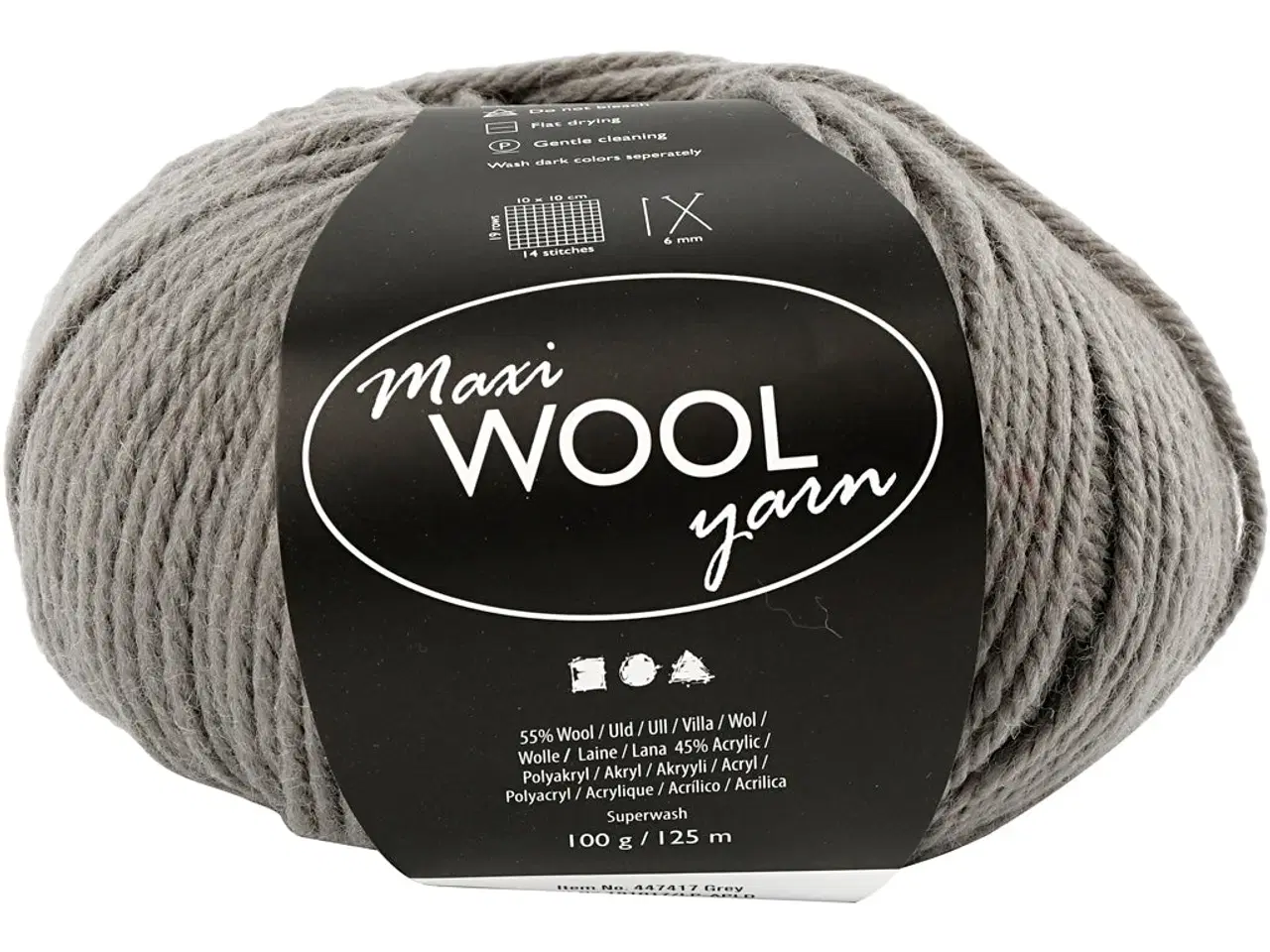 Billede 1 - Superwash Uldgarn 125m - Grå, 100g til Strik & Hækling