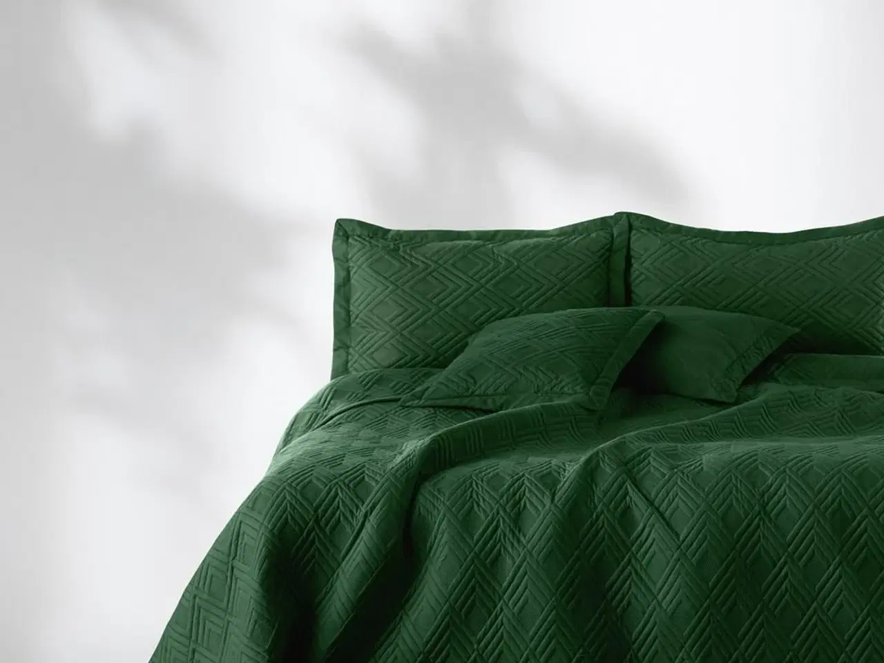 Billede 3 - Sengetæppe – Amelia Home OPHELIA, flaskegrøn mikrofiber, 200×220 cm