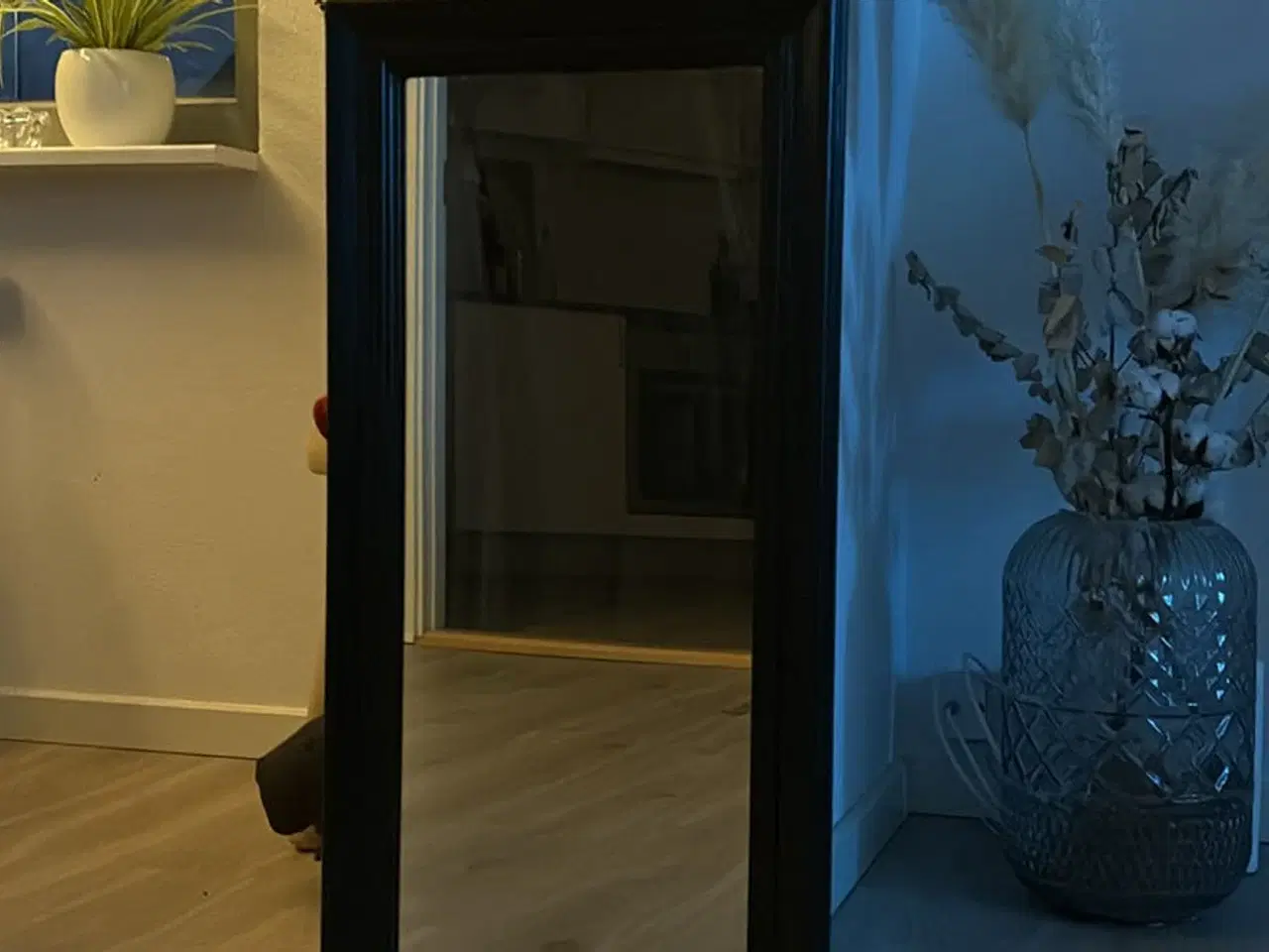 Billede 3 - Aflangt spejl på væggen der