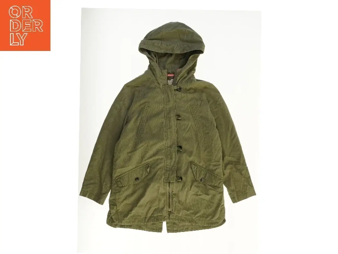 Billede 2 - Grøn vinterjakke med hætte fra Zara (str. 164)