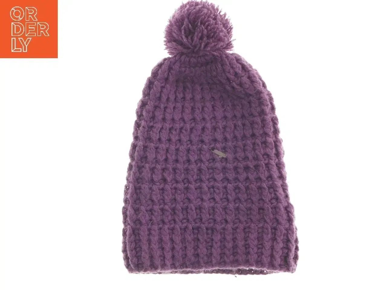 Billede 1 - Strikket hue med kvast (str. 23x35 cm)