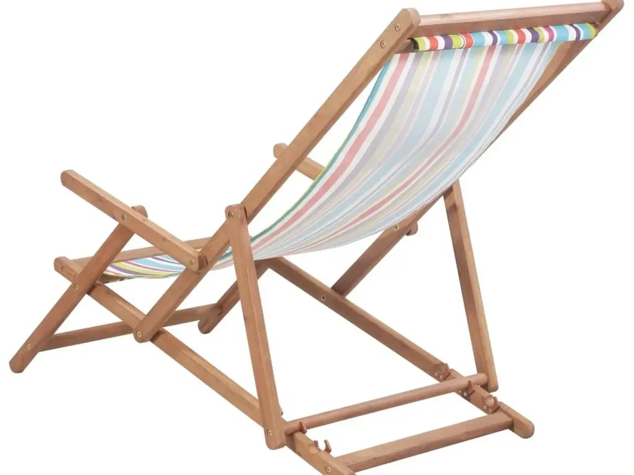 Billede 3 - Foldbar strandstol stof og træstel flerfarvet