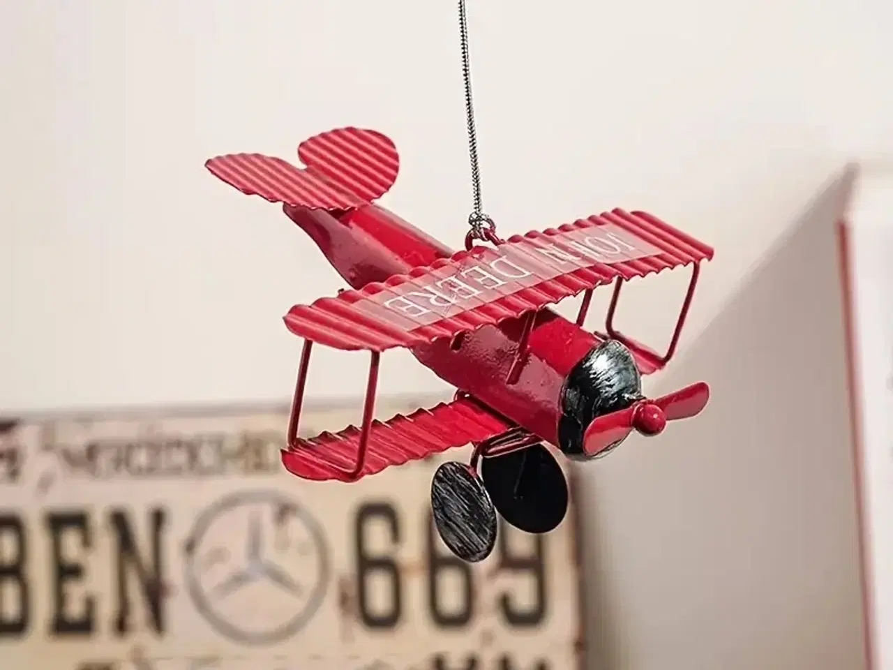 Billede 1 - * Sød lille propelflyvemaskine - i blik