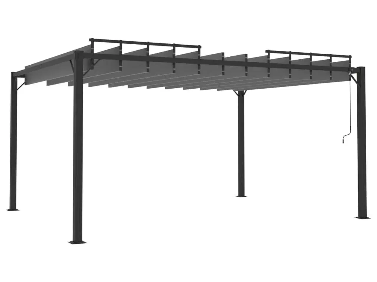 Billede 5 - Pavillon med lameltag 3x4 m aluminium og stof antracitgrå