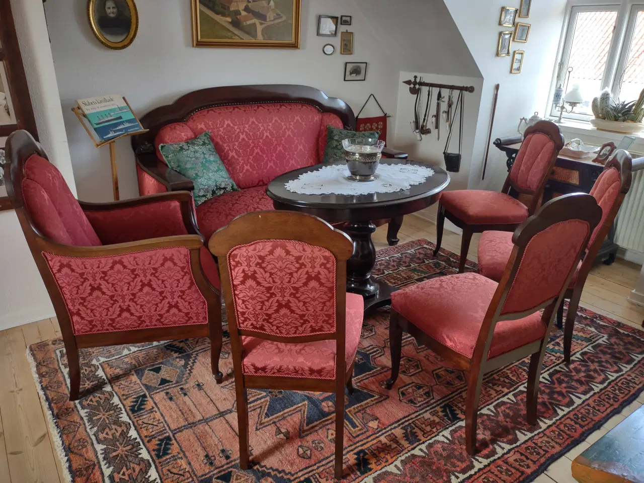 Billede 2 - Flot antik sofa, bord, stole sæt