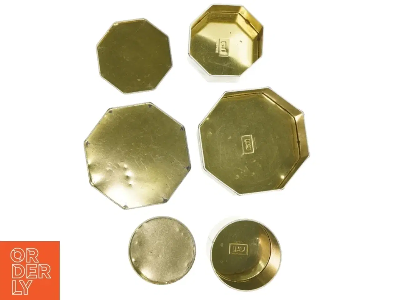 Billede 7 - Vintage kasedåser med frugtdekoration - 3 stk (str. 7 cm 10 cm og 14 cm høje)