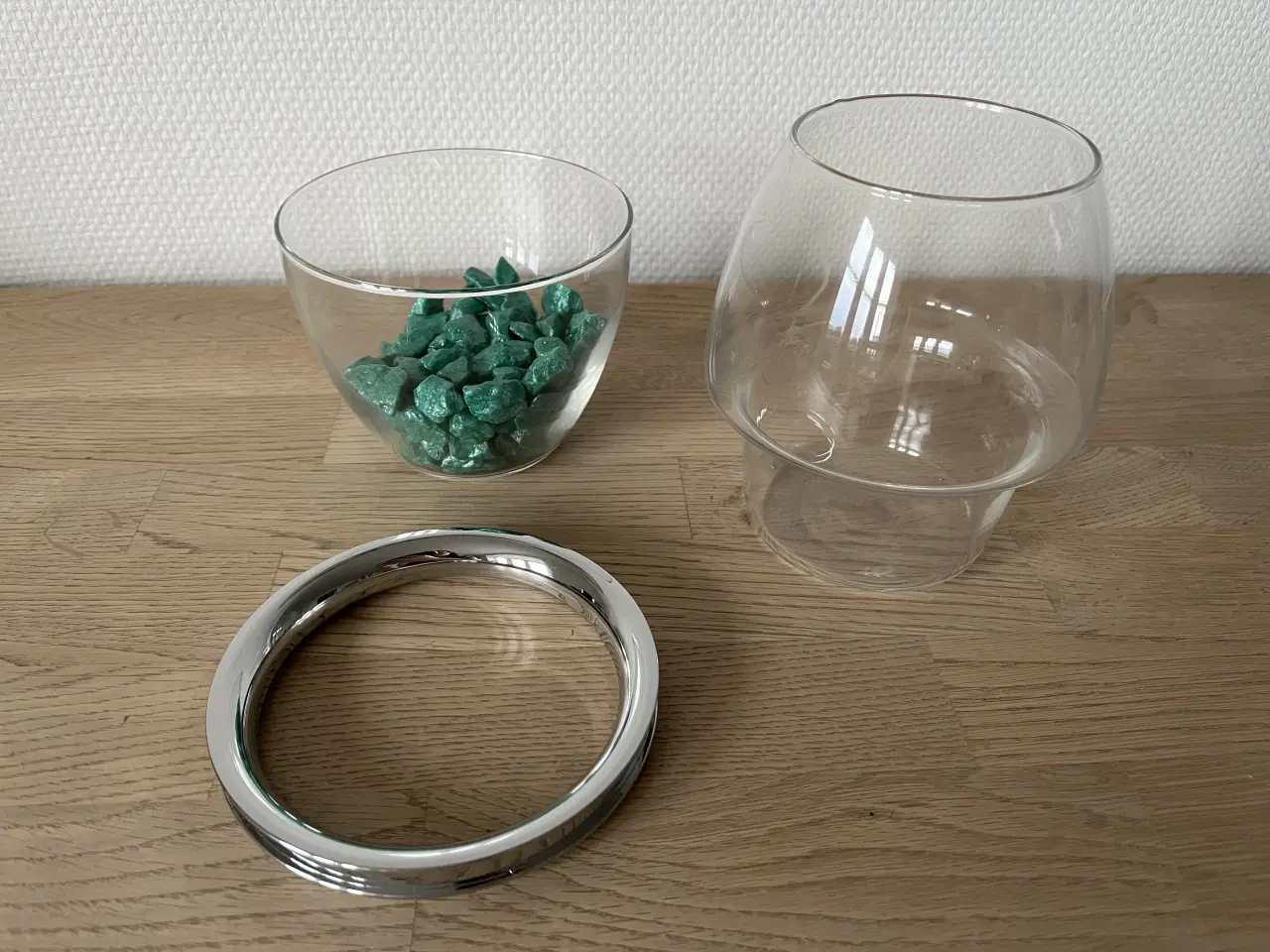 Billede 3 - Herstal vaser med grønne dekorationssten 