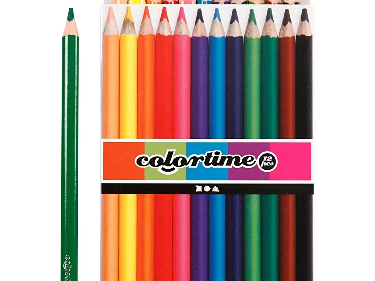 Billede 1 - Colortime Farveblyanter, L: 17,45 cm, mine 5 mm, JUMBO, ass. farver, 12stk./ 1 pk.