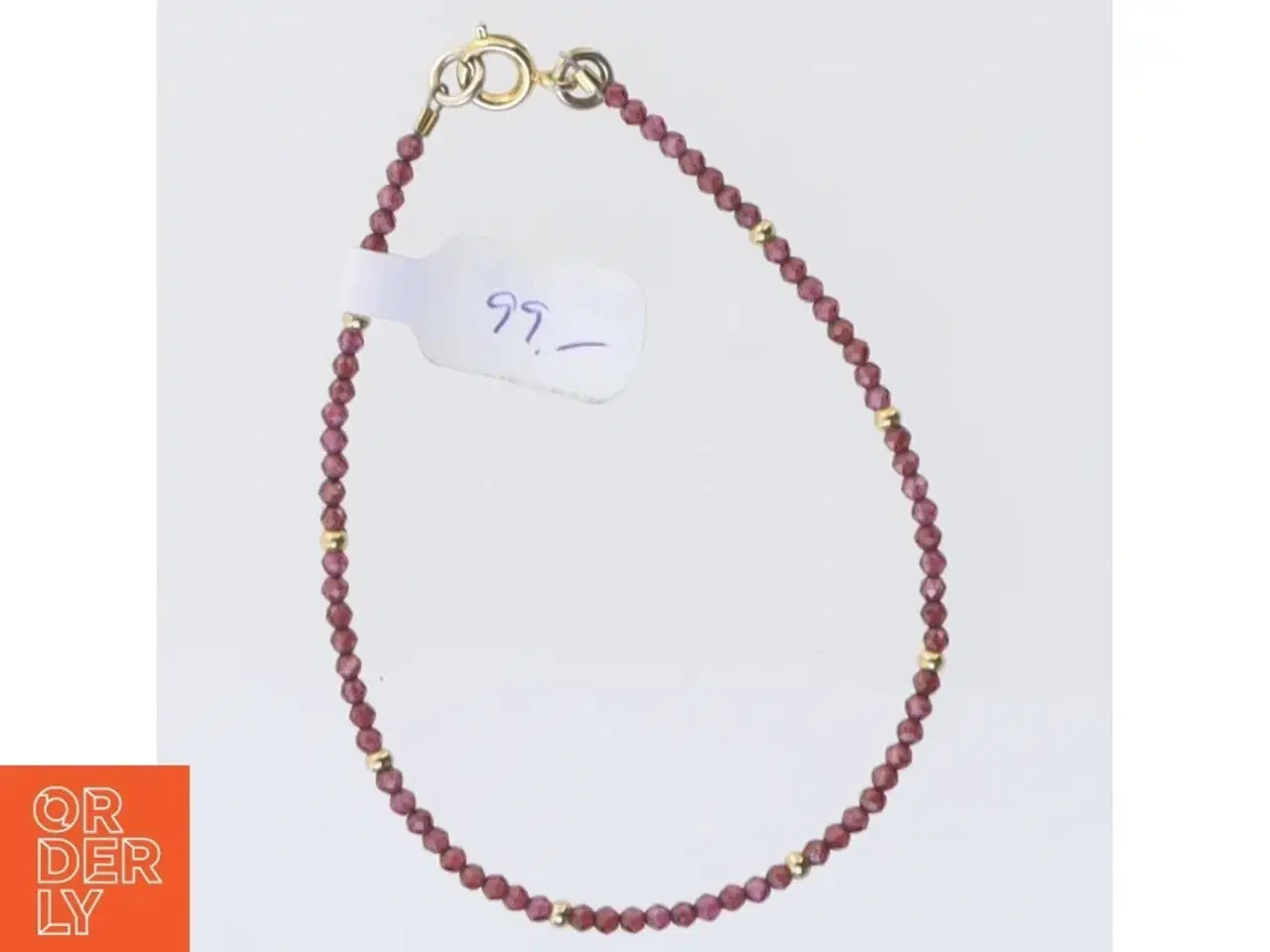 Billede 1 - Perlearmbånd med guldaccents (str. 18 cm)