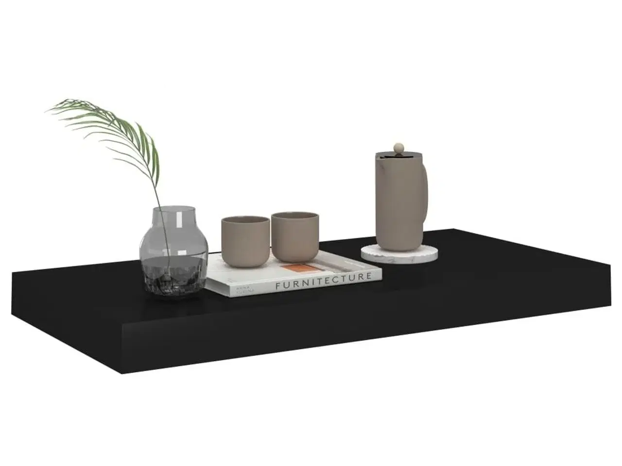 Billede 3 - Væghylder 4 stk. 50x23x3,8 cm MDF sort