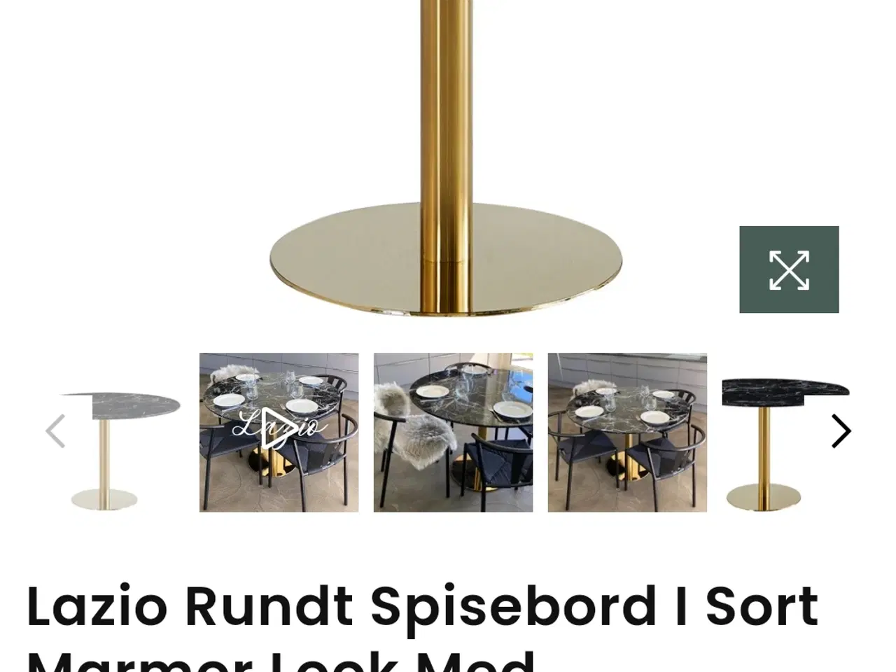 Billede 5 - Rundt spisebord i marmor look 