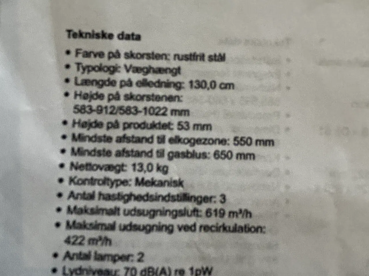 Billede 2 - NY BOSCH VÆGHÆNGT EMHÆTTE. STÅL.