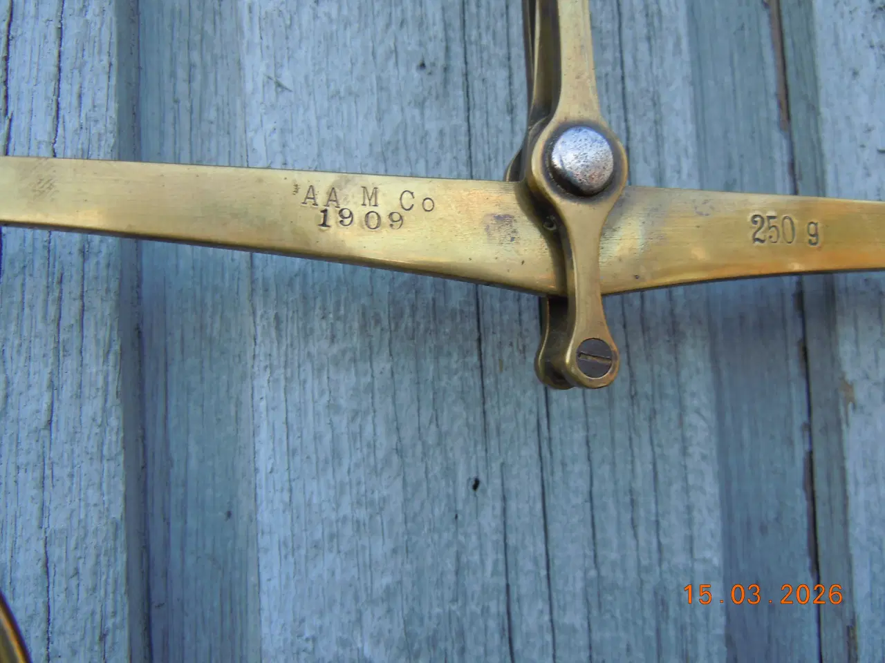 Billede 2 - Antik balancevægt af messing.