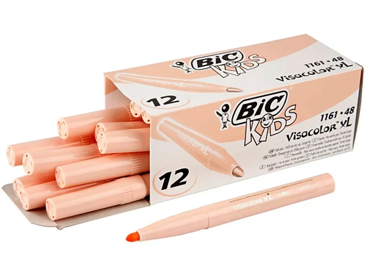 Billede 1 - BIC Visa Color Tusch 3 mm - Lys Pudder, 12 stk.