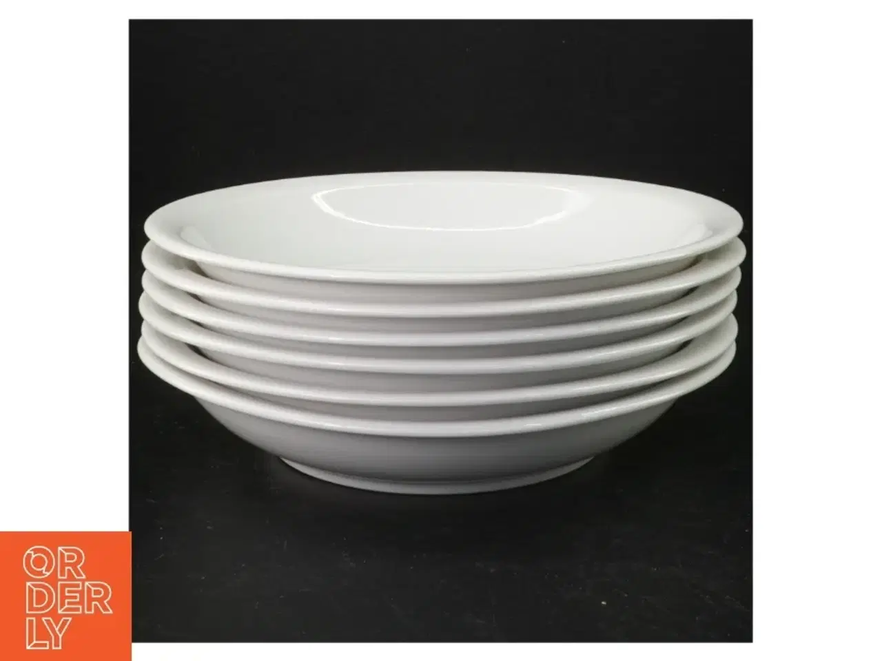 Billede 1 - 6 pastatallerkener/dybe tallerkener, hvidt porcelæn (str. 20 cm)