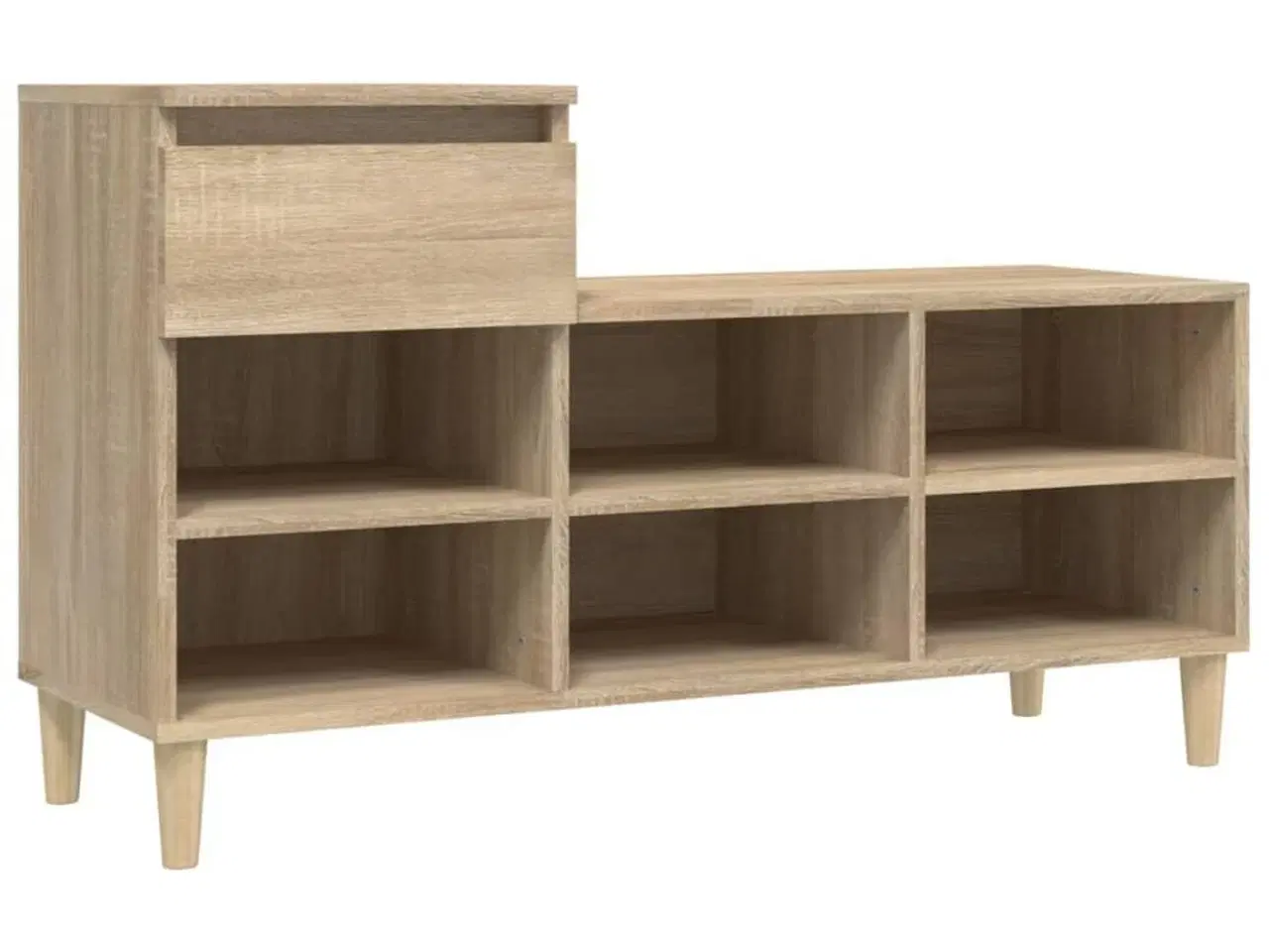 Billede 2 - Skoreol 102x36x60 cm konstrueret træ sonoma-eg