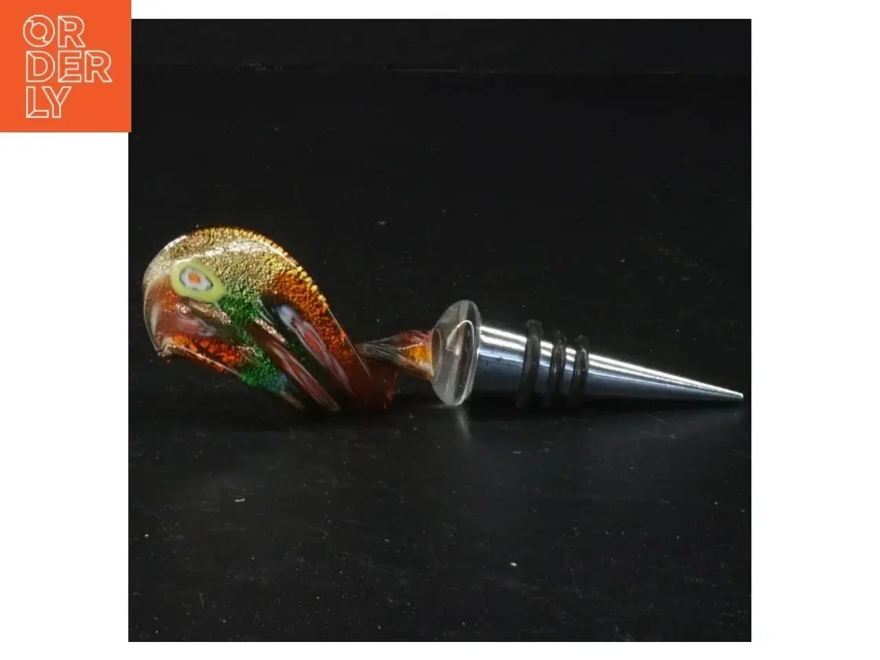 Billede 5 - Flaskeprop  i muranoglas fra Venedig og metal (str. 14 cm i går eller jamen det det er nok bare er det andre 120 kr en telefon ja, men den den er
