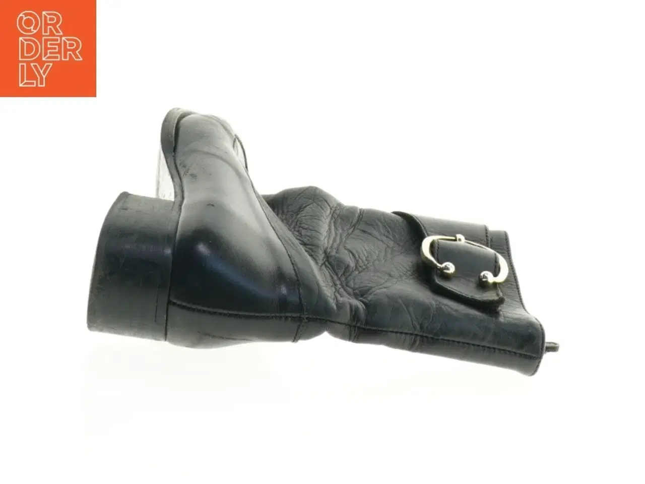 Billede 2 - Sorte læderstøvler (str. 36)