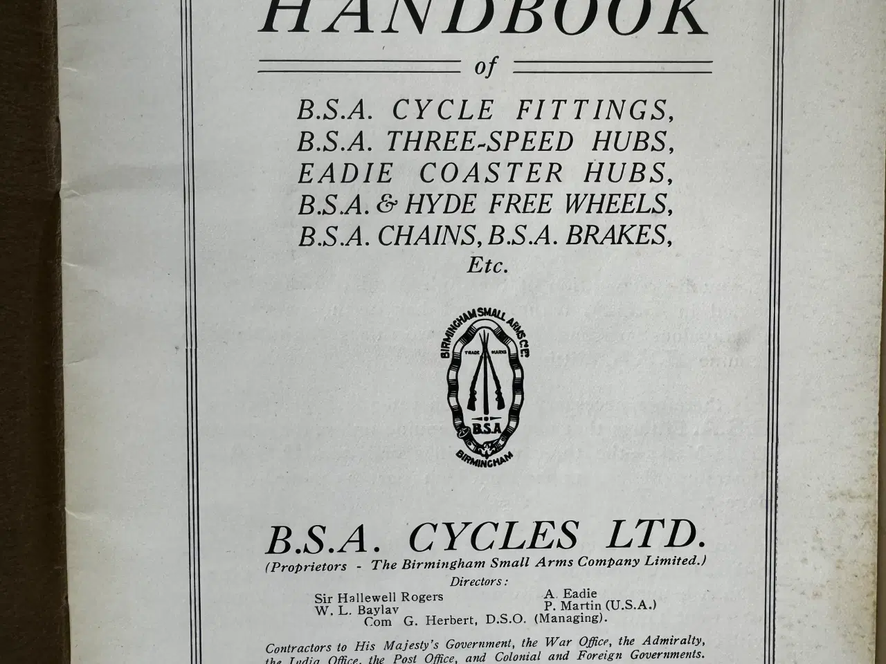 Billede 4 - 1926 - B*S*A CYCLE FITTINGS HANDBOOK