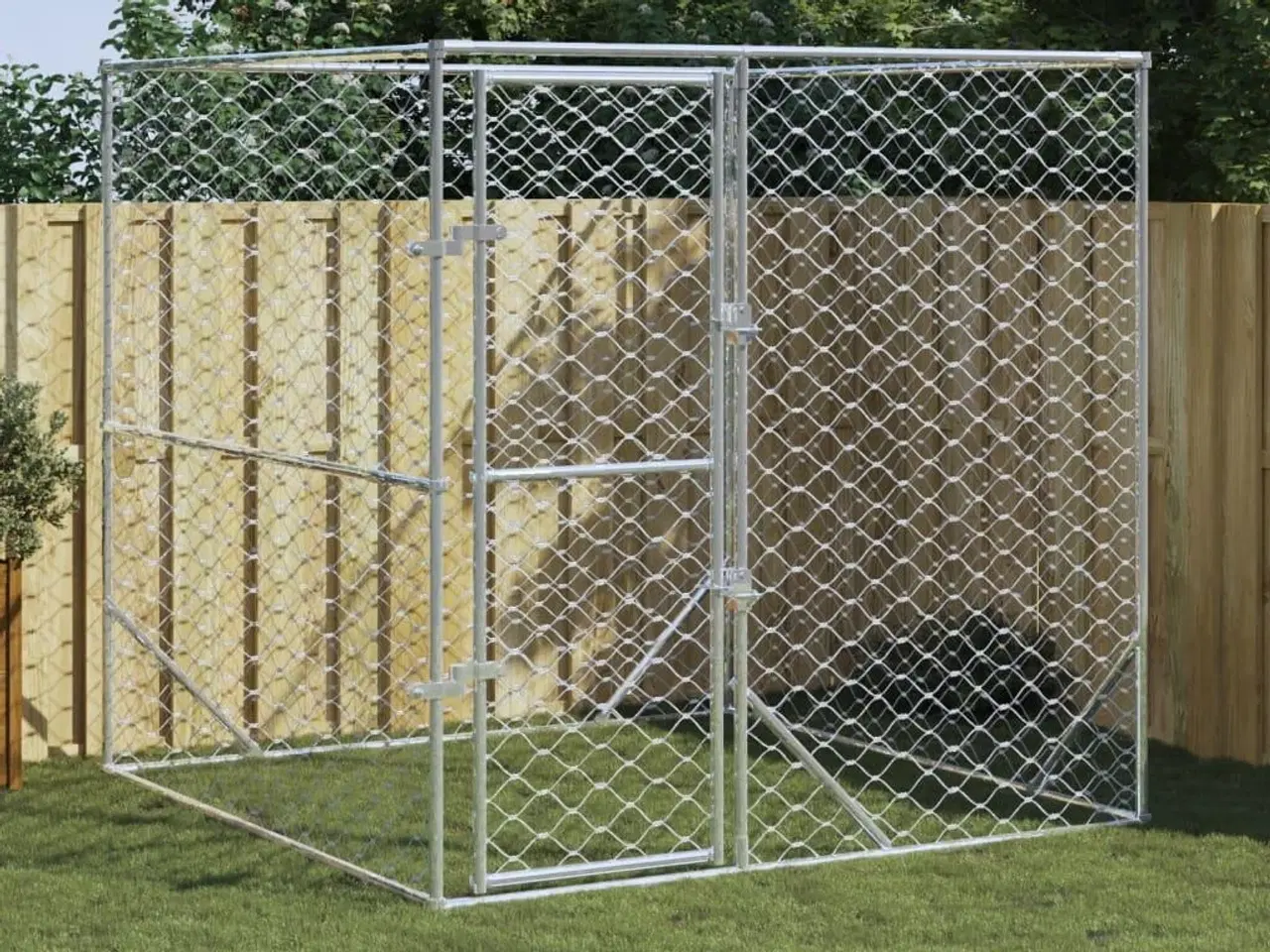 Billede 1 - Udendørs hundegård 2x2x2 m galvaniseret stål sølvfarvet